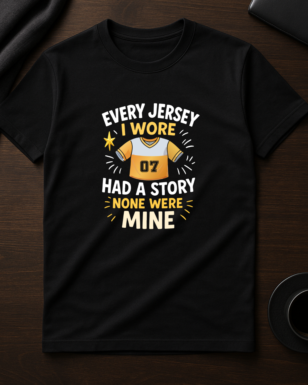Men's Black Round Neck T-Shirt – Every Jersey Has a Story
