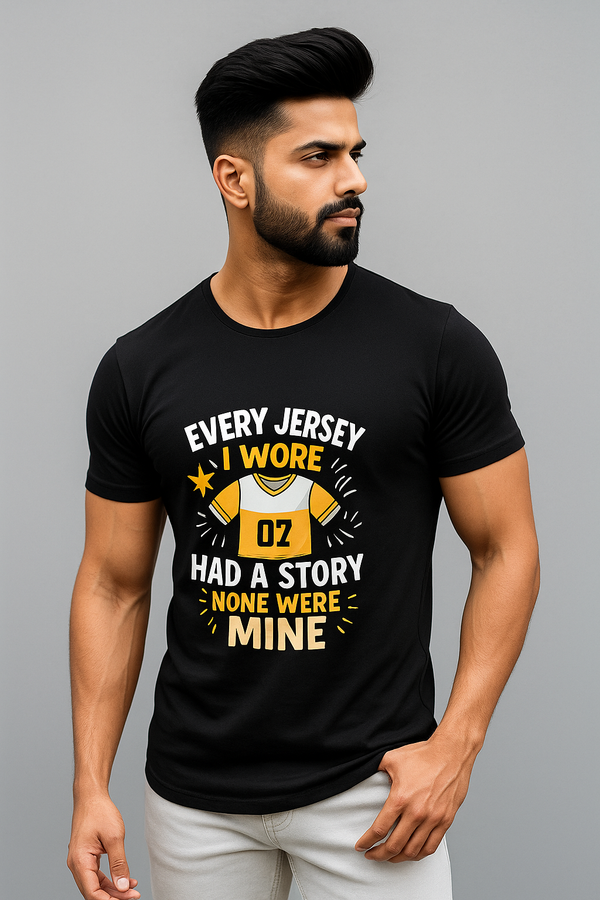 Men's Black Round Neck T-Shirt – Every Jersey Has a Story