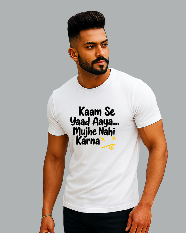 Men's Black Round Neck T-Shirt – "Funny Typography"