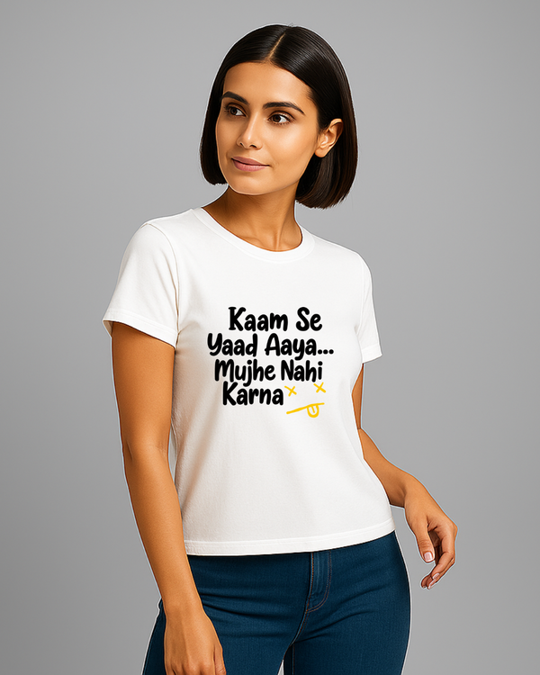 Round Neck T-Shirt Women – Funny Slogan Print