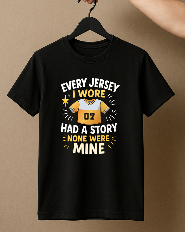 Men's Black Round Neck T-Shirt – Every Jersey Has a Story