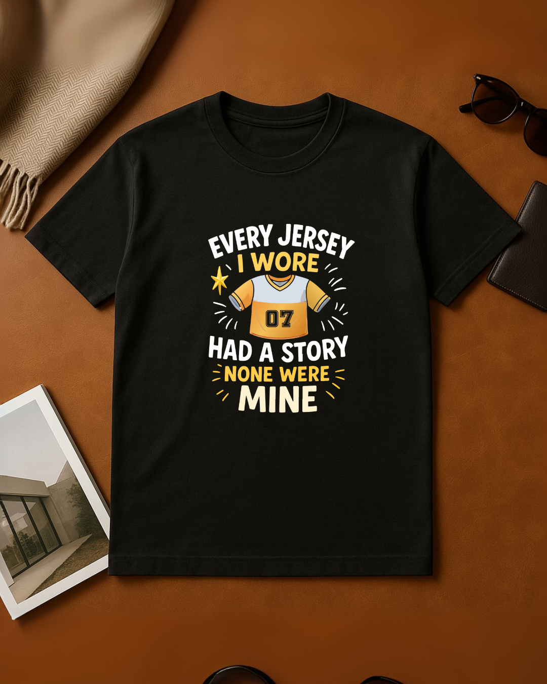 Men's Black Round Neck T-Shirt – Every Jersey Has a Story