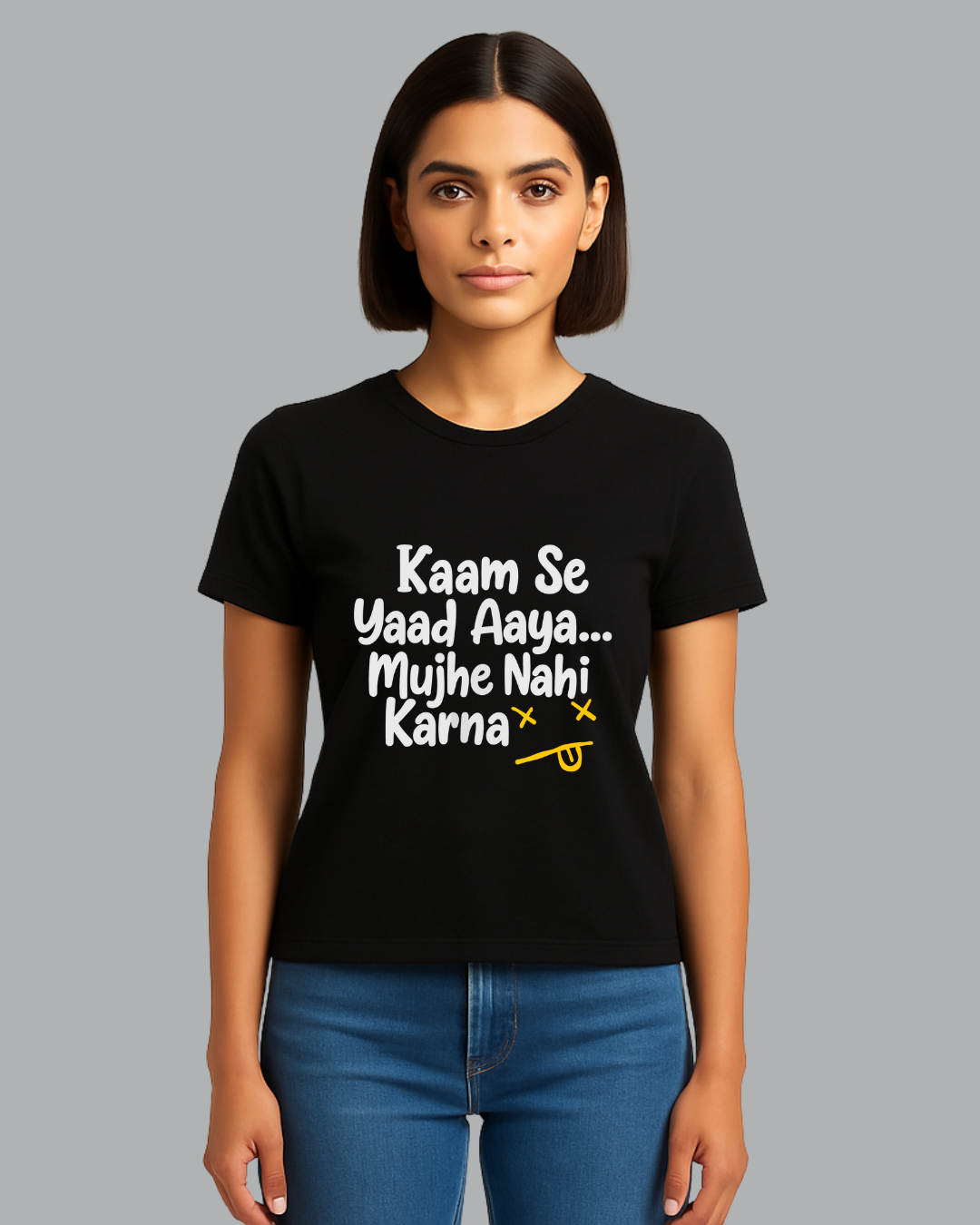 Round Neck T-Shirt Women – Funny Slogan Print